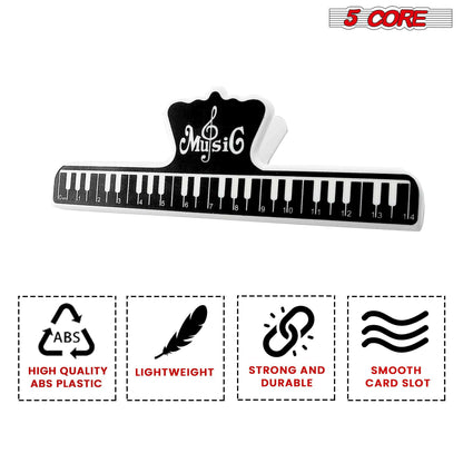 5 Core Sheet Music Holder Clip – Durable Black Plastic, Compact Size - GoTypical