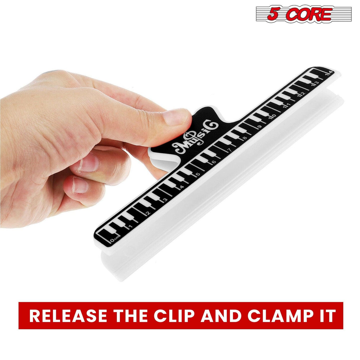 5 Core Sheet Music Holder Clip – Durable Black Plastic, Compact Size - GoTypical