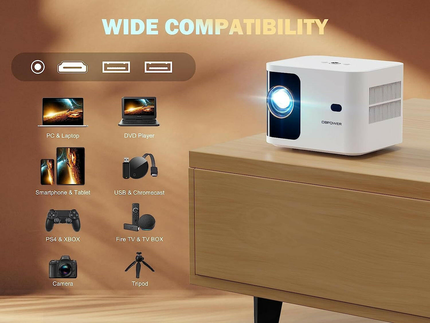 5G WiFi Mini Projector – 4K Support Portable 1080P HD with Bluetooth - GoTypical
