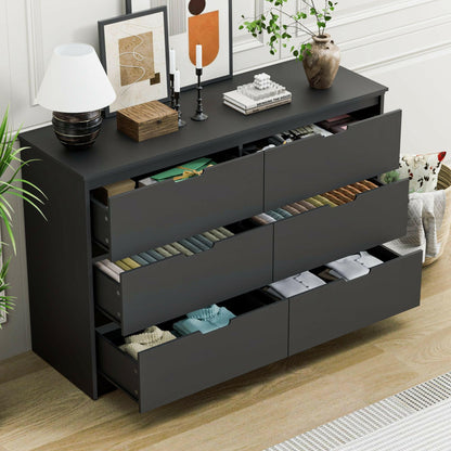 6-Drawer Dresser – Modern Storage Cabinet with Hidden Handles - GoTypical