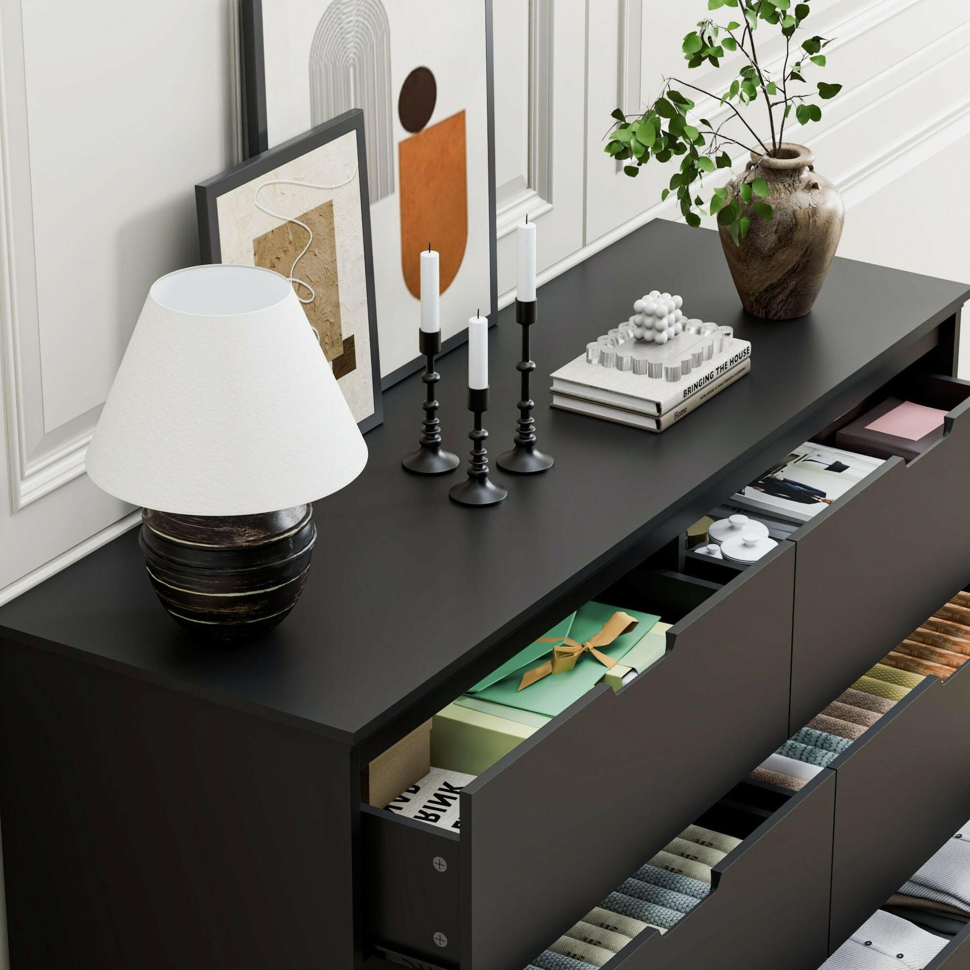 6-Drawer Dresser – Modern Storage Cabinet with Hidden Handles - GoTypical