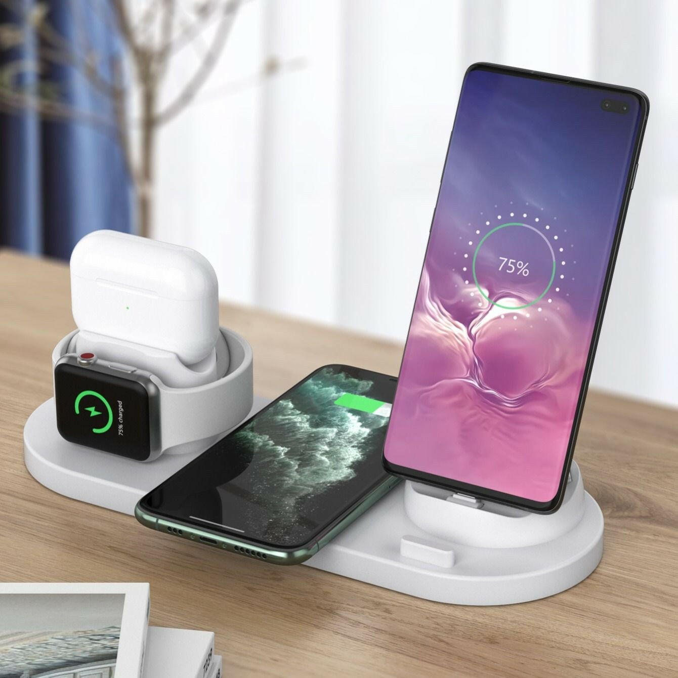. 6-in-1 Universal Wireless Charger – Rotating Holder, Multi-Device Station - GoTypical