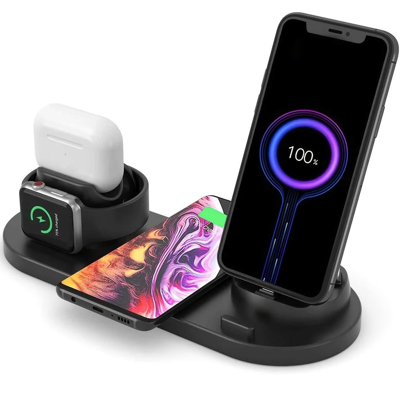 . 6-in-1 Universal Wireless Charger – Rotating Holder, Multi-Device Station - GoTypical
