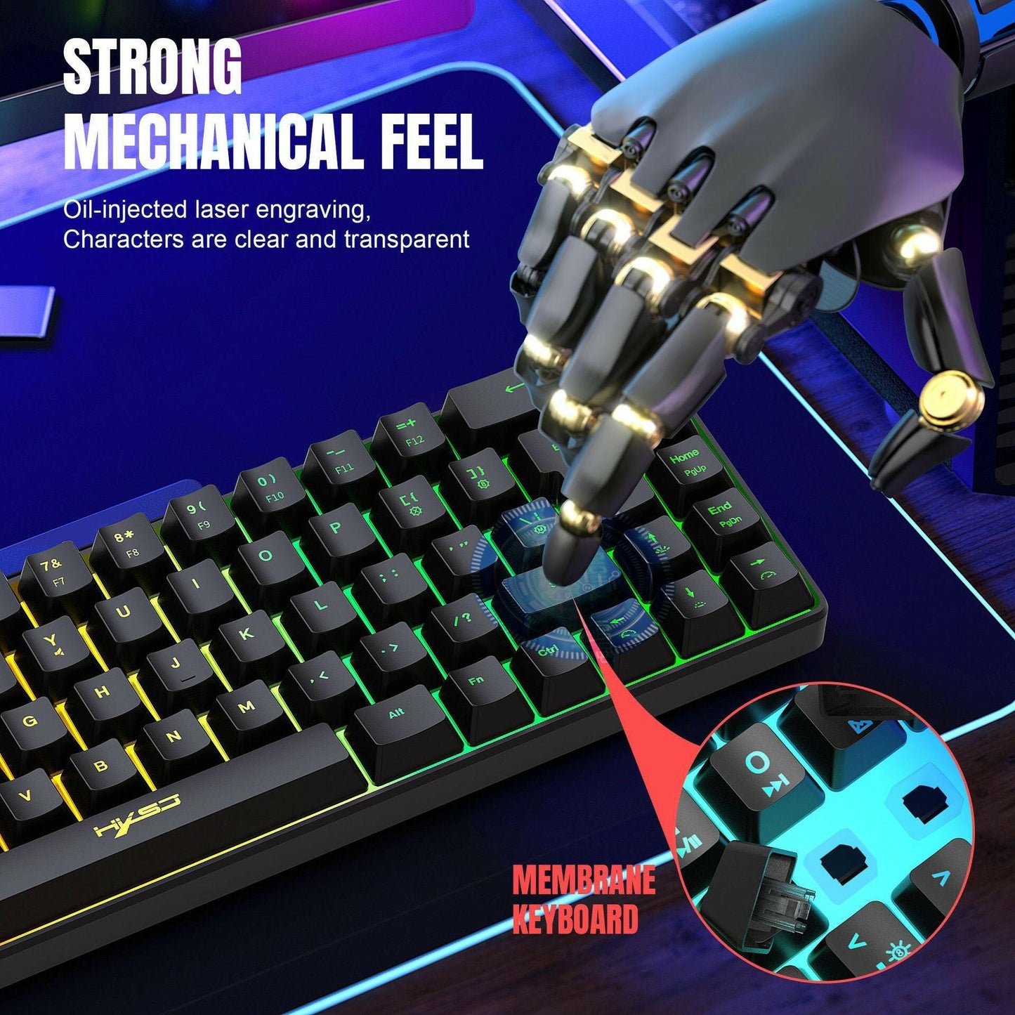 . Mechanical Gaming Keyboard – 68-Key RGB Backlit Portable ABS - GoTypical