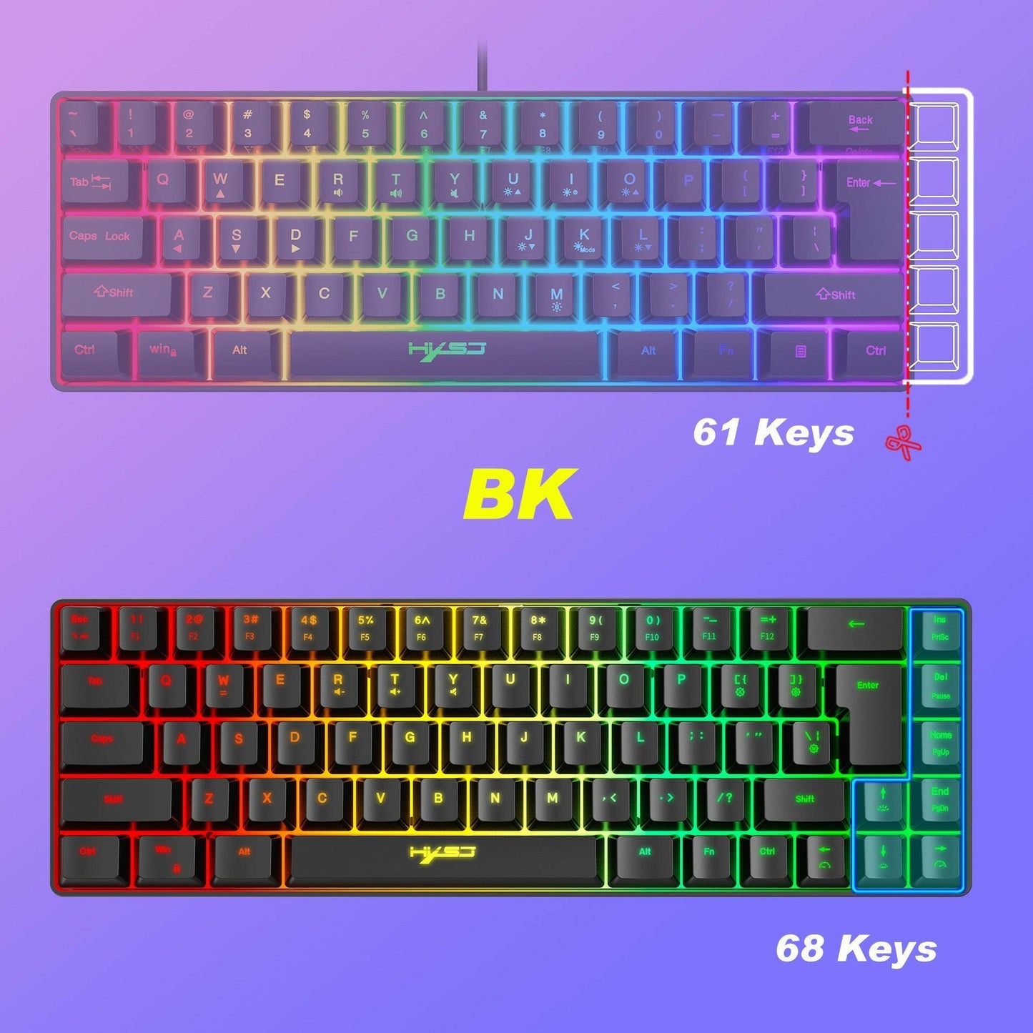 . Mechanical Gaming Keyboard – 68-Key RGB Backlit Portable ABS - GoTypical