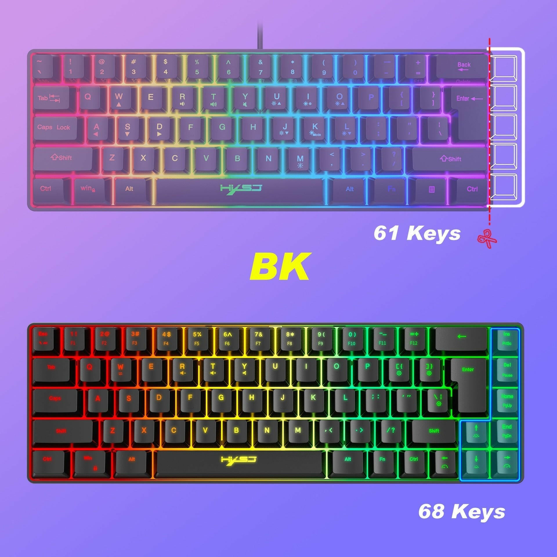 . Mechanical Gaming Keyboard – 68-Key RGB Backlit Portable ABS - GoTypical