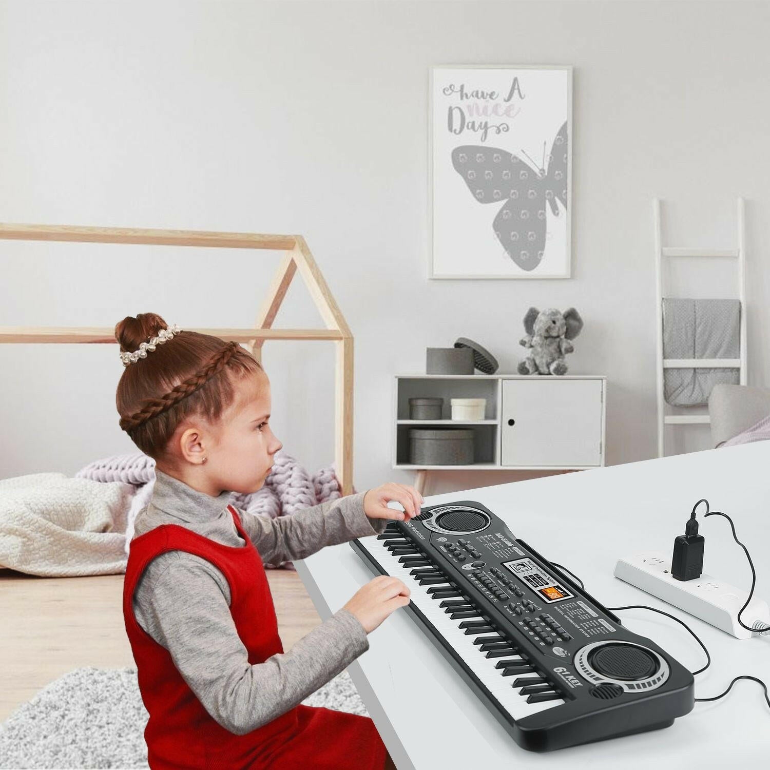 61-Key Digital Keyboard – Portable Electric Piano with Microphone for Kids - GoTypical