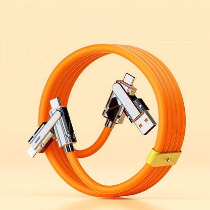 Mech four in one fast charging data cable suitable for Apple 15, Huawei Xiaomi Oppo Honor Type-C flash charging