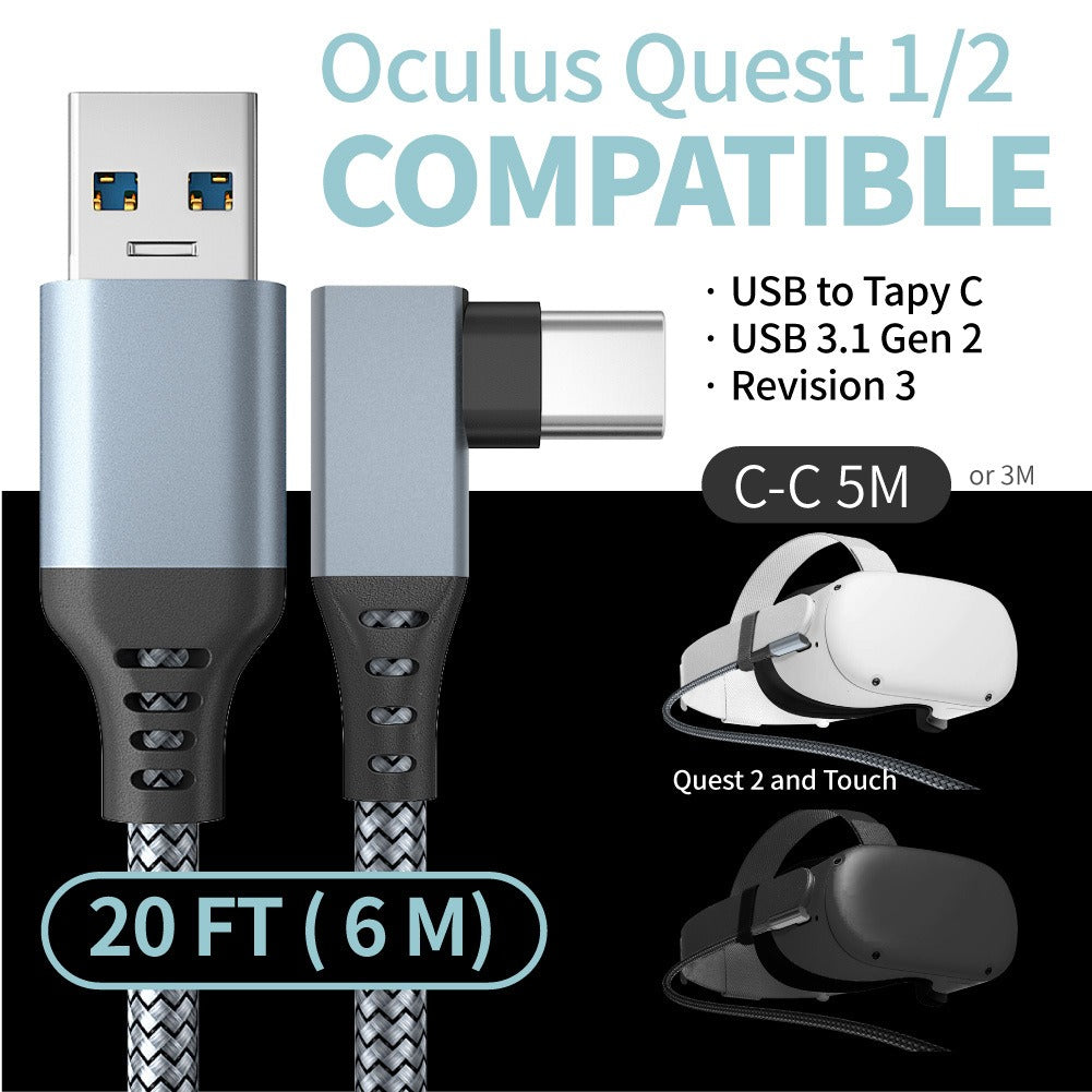 Oculus Quest2 Link Cable Computer VR Game Console VR Glasses Bend Data Cable
