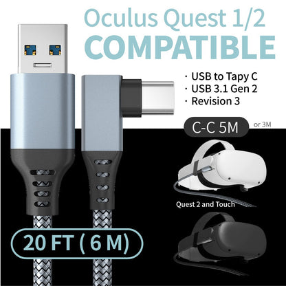 Oculus Quest2 Link Cable Computer VR Game Console VR Glasses Bend Data Cable