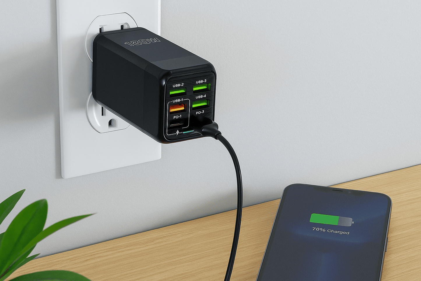 . 150W 6-Port USB Charging Hub – Fast Type-C & USB-A Charger - GoTypical