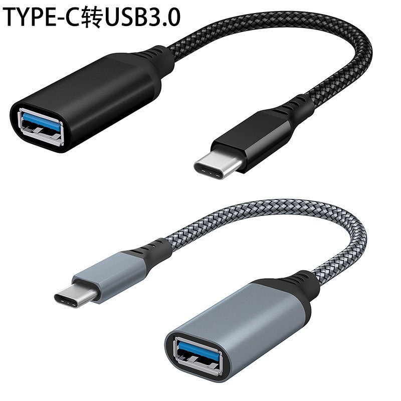 New OTG Data Cable Type-C to USB3.0 Adapter for Mobile, Tablet, Car Expansion, and Conversion Head