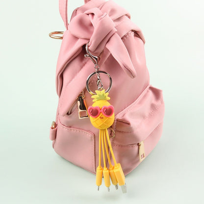 Creative cartoon data cable quirky peach blossom eye phone charging cable peach blossom eye pineapple fruit