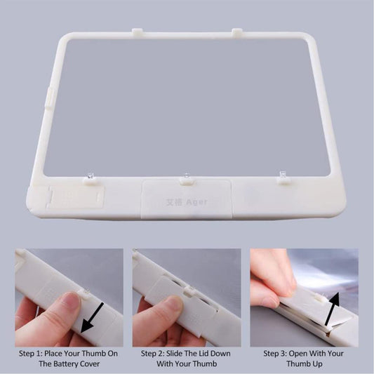 Full page reading 3LED light 3x PVC night light desktop handheld magnifying glass.