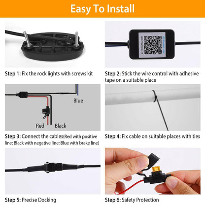 . RGB LED Rock Lights Kit – 8 Pods, IP68 Waterproof, App Controlled - GoTypical