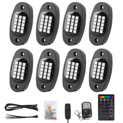 . RGB LED Rock Lights Kit – 8 Pods, IP68 Waterproof, App Controlled - GoTypical