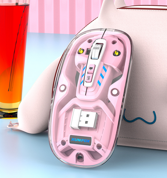 Bluetooth wireless transparent mouse mute dual-mode desktop computer laptop office business USB