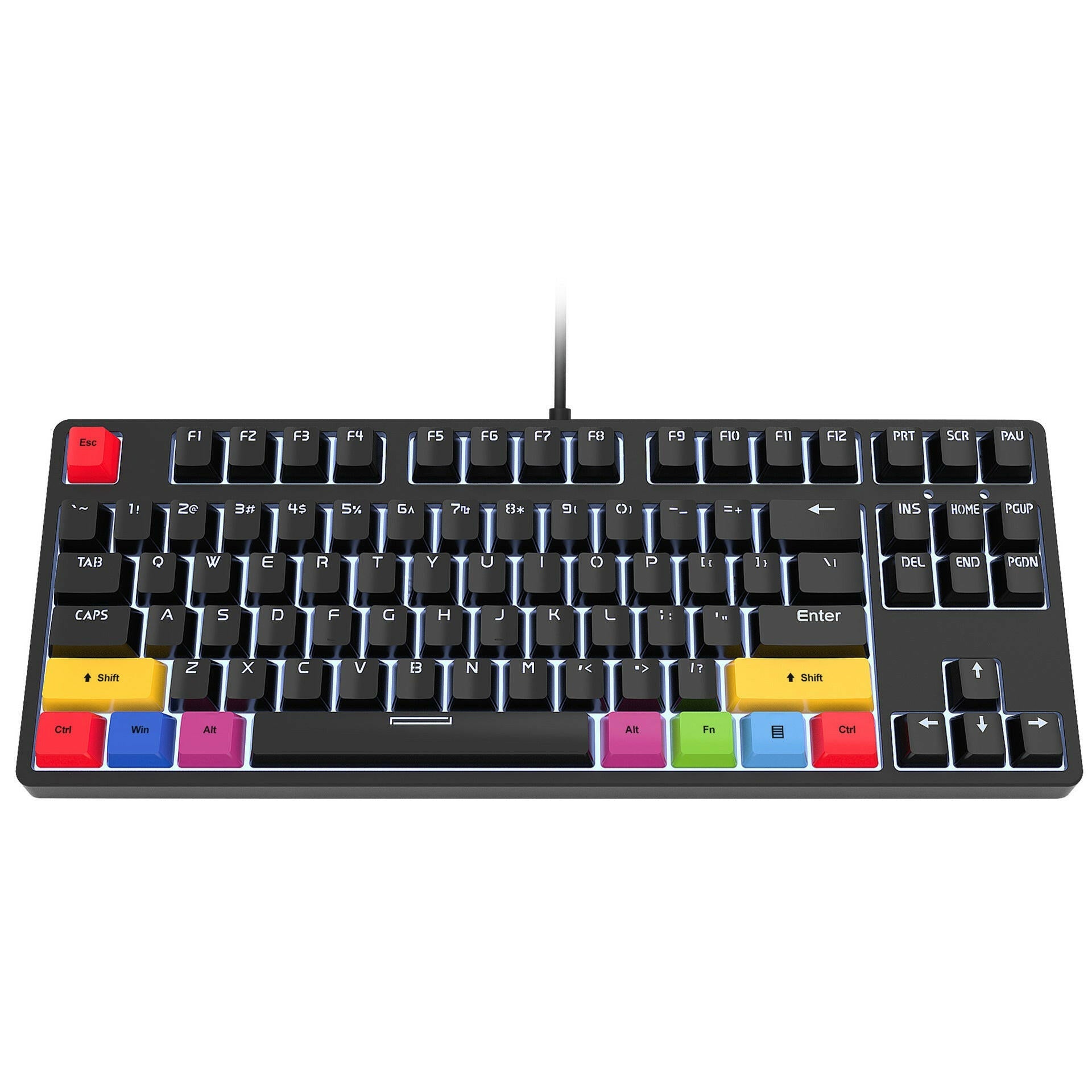 . 87-Key Mechanical Gaming Keyboard – Red Axis Switches, White LED - GoTypical