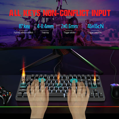 . 87-Key Mechanical Gaming Keyboard – Red Axis Switches, White LED - GoTypical