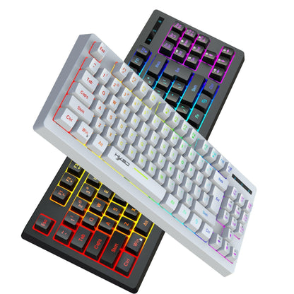 . 87-Key Wireless Membrane Keyboard – RGB Backlit, 2.4G USB - GoTypical