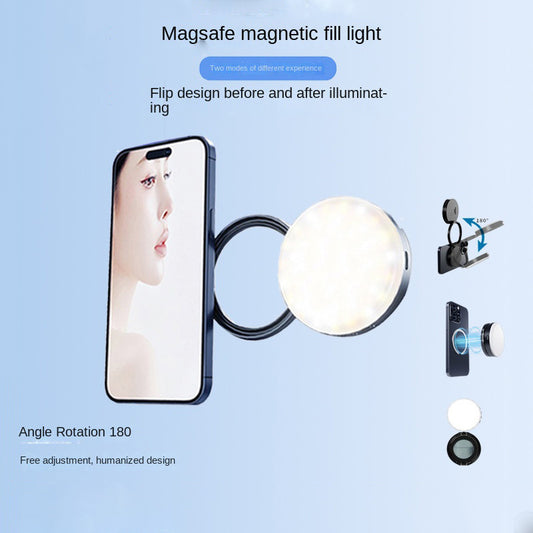 New YSH-126 LED Magnetic Phone Fill Light Photography Lamp Desktop Video Conference Live Pocket Light Mirror.