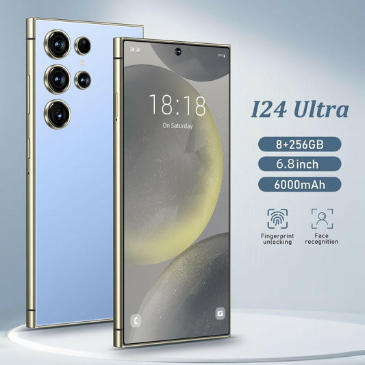 . I24 Ultra Android 13 Smartphone – 8GB RAM, 256GB Storage, Blue - GoTypical