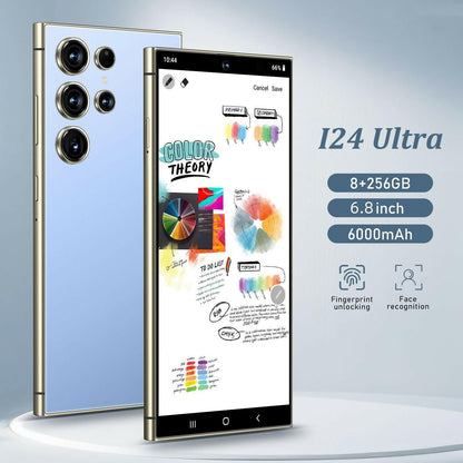 . I24 Ultra Android 13 Smartphone – 8GB RAM, 256GB Storage, Blue - GoTypical
