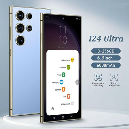 . I24 Ultra Android 13 Smartphone – 8GB RAM, 256GB Storage, Blue - GoTypical