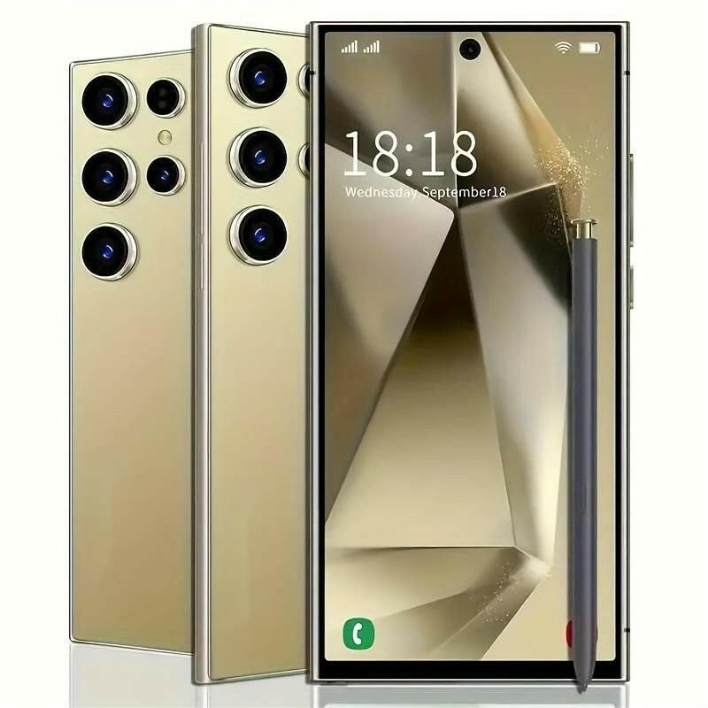 . I24 Ultra Android 13 Smartphone – 8GB RAM, 256GB, Gold - GoTypical