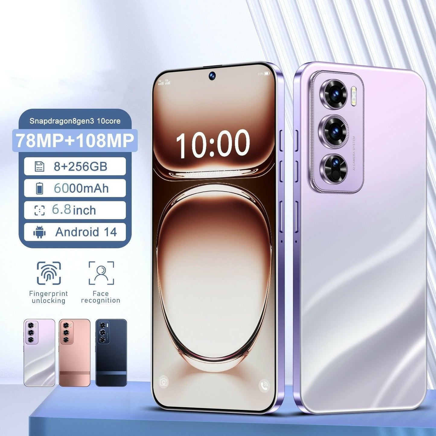 Reno12 Pro Android 13 Smartphone – 8GB RAM 256GB 6.8" HD 6000mAh Unlocked - GoTypical