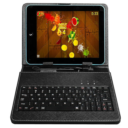 8-Inch Tablet Case with Keyboard – PU Leather Stylus Pen USB Protective - GoTypical