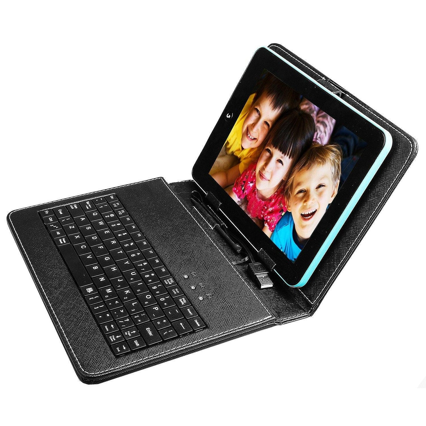 8-Inch Tablet Case with Keyboard – PU Leather Stylus Pen USB Protective - GoTypical