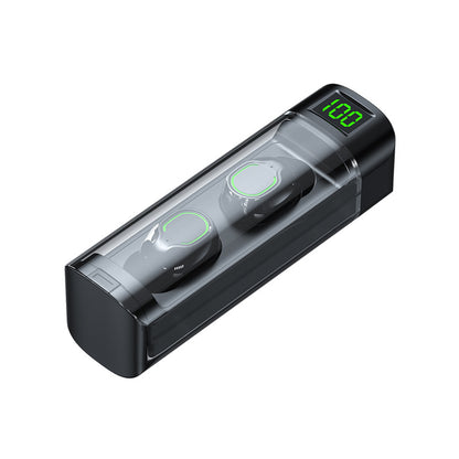 BQ60 wireless Bluetooth earphones with pull-out compartment, digital display transparent case, in ear transparent case, touch sensitive and portable