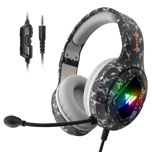 M1 camouflage colored wired headphones for computer esports chicken eating games.