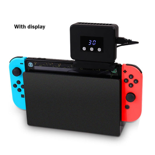 Suitable for switch host heatsink switch game console base with temperature display and cooling fan.