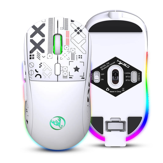 hxsj T90 2.4G Wireless Mechanical Mouse RGB Gaming Mouse Ergonomic 10 Million Keystroke 3600DPI Mouse 11 RGB Lighting Modes Mice.