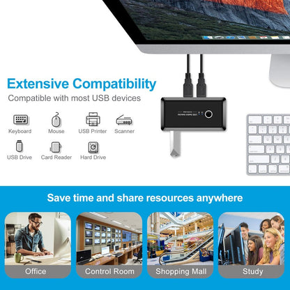 Printer sharer 4-port USB shared with 2 computers mouse and keyboard 2-inch and 4-out automatic switch