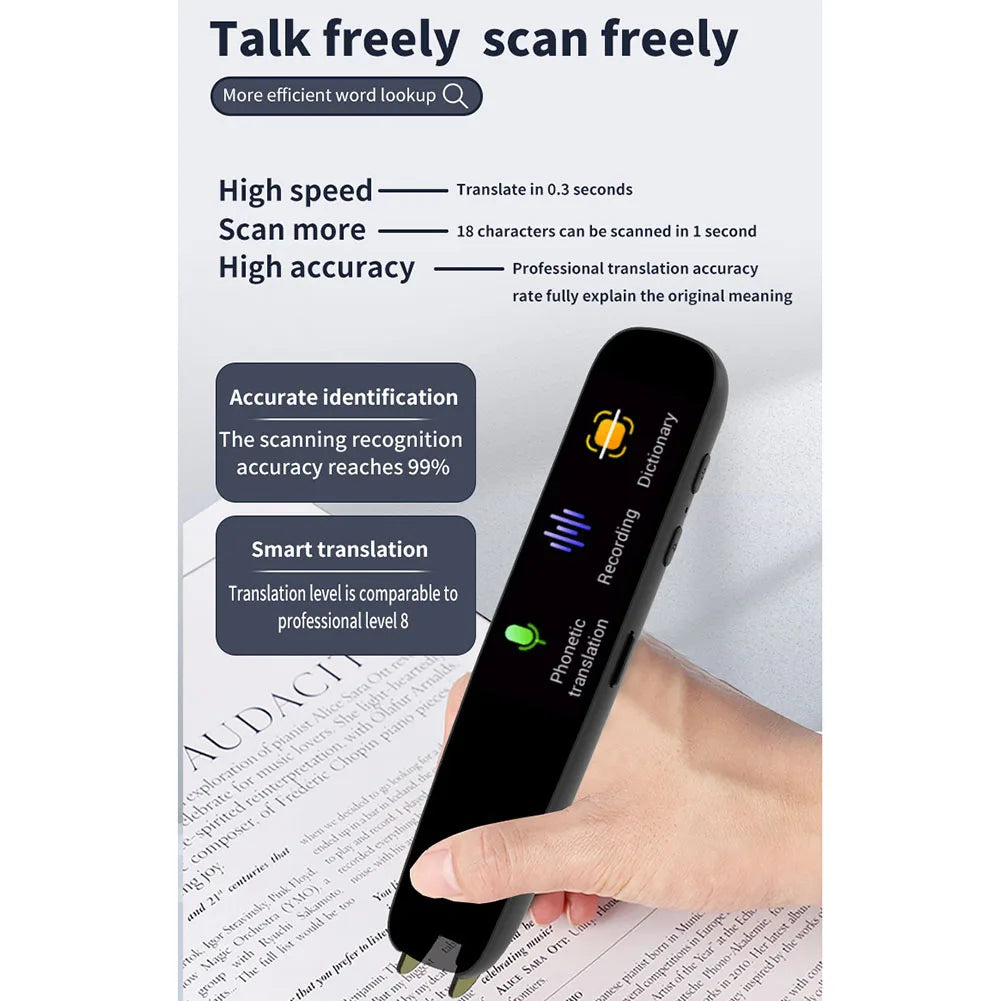 Smart AI Scan Reader Portable Voice Translator Scanner Pen WIFI AI Voice  Languages Translator For Dyslexia Autism.