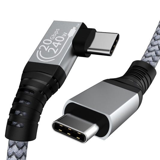 Full function Type-C data cable USB3.2c to C high-definition audio video projection screen weaving 240W5A fast charging cable