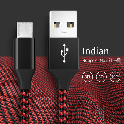 Android Phone V8 Fast Charging Micro Data Cable Braided Aluminum Alloy USB Charging Cable