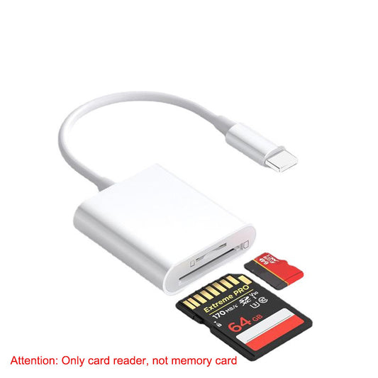 Suitable for Apple 2-in-1 card reader, phone lighting converter, TF+SD card, OTG multifunctional camera.