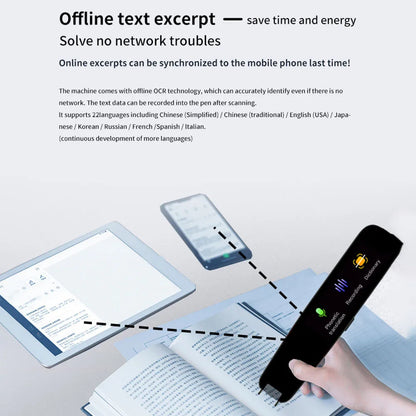 Smart AI Scan Reader Portable Voice Translator Scanner Pen WIFI AI Voice  Languages Translator For Dyslexia Autism.