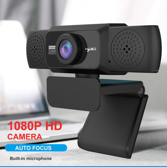 1080P high-definition computer camera with 360 degree rotatable video conferencing and live streaming of online courses.