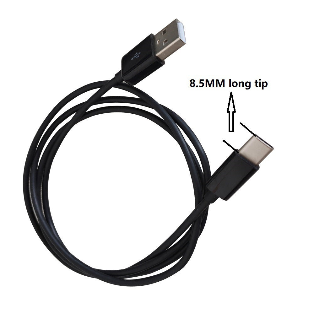 TYPE C USB charging data cable 1 meter with extended TYPE C head (metal head exposed 8.5mm)