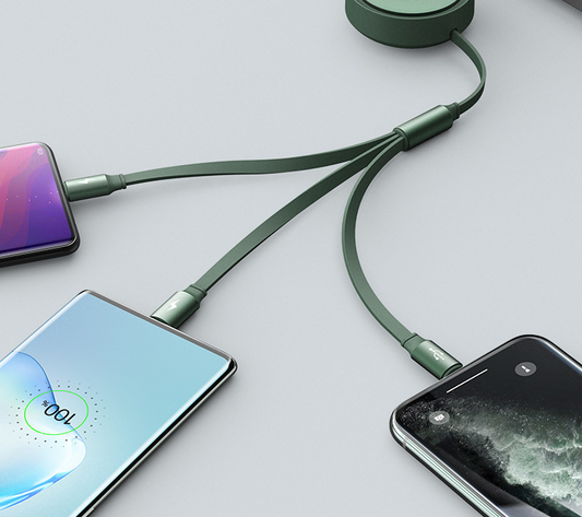 Neutral one to three data cable fast charging extension cable charging cable three in one data cable