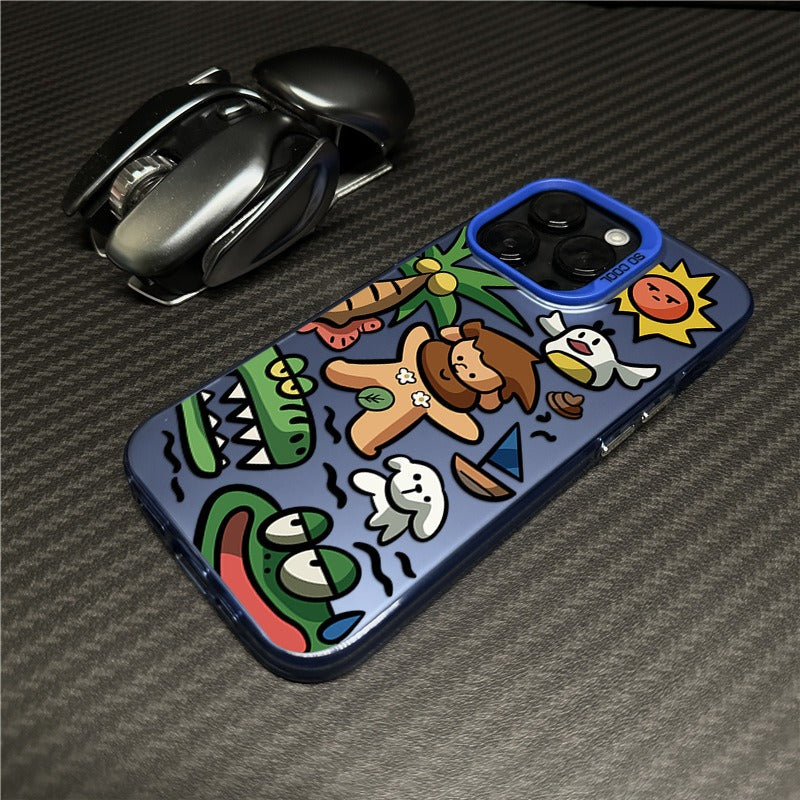 Fun cartoon Apple 15promax phone case iPhone 14plus frosted new full package anti drop