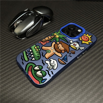 Fun cartoon Apple 15promax phone case iPhone 14plus frosted new full package anti drop