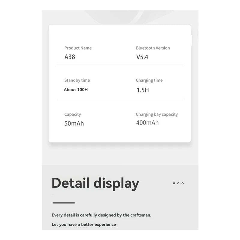 A38 Wireless Headphones – Bluetooth 5.4 Hi-Fi Stereo Ear-Hook Sports - GoTypical