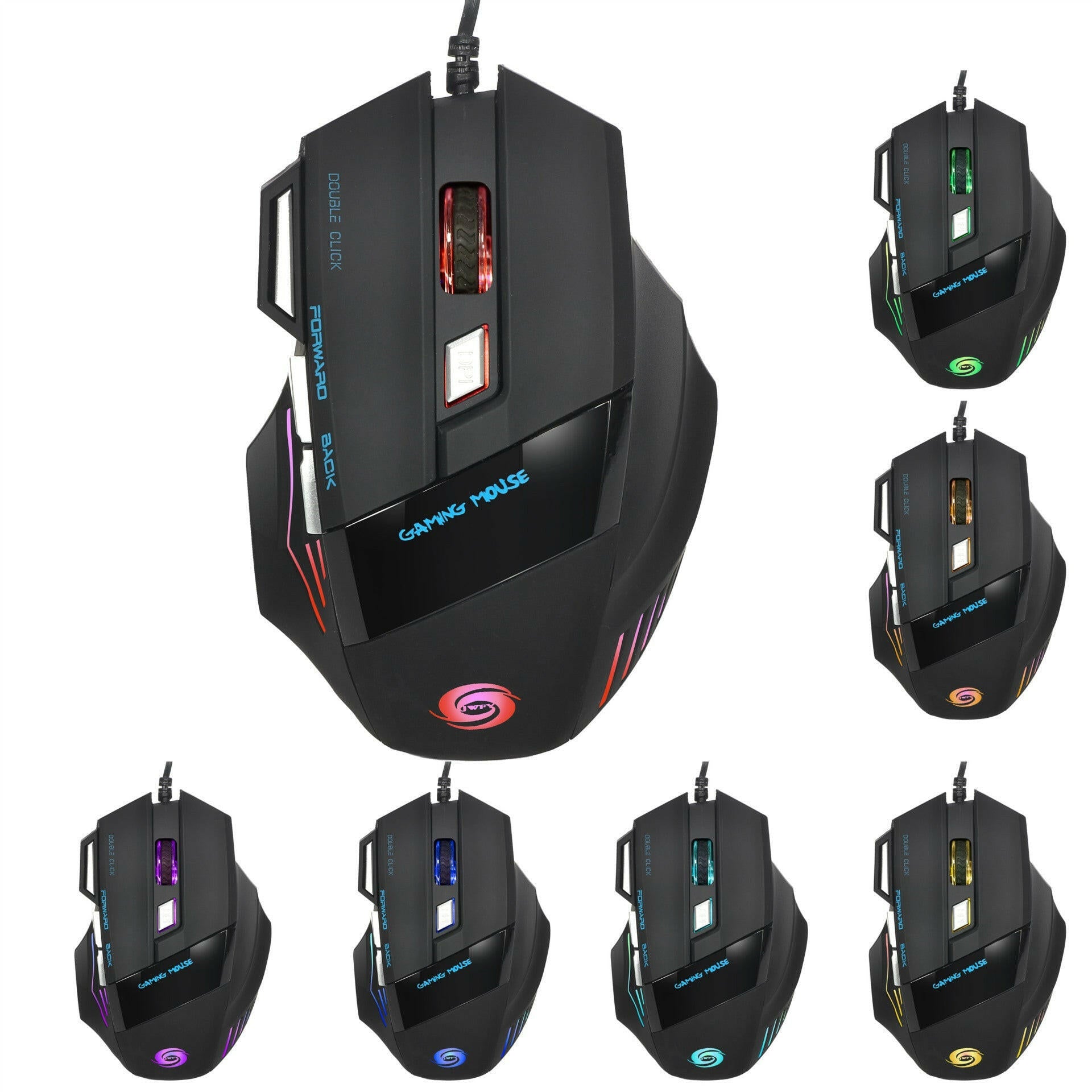 . Wired Gaming Mouse – Colorful Lighting, Adjustable DPI 1200-5500 - GoTypical