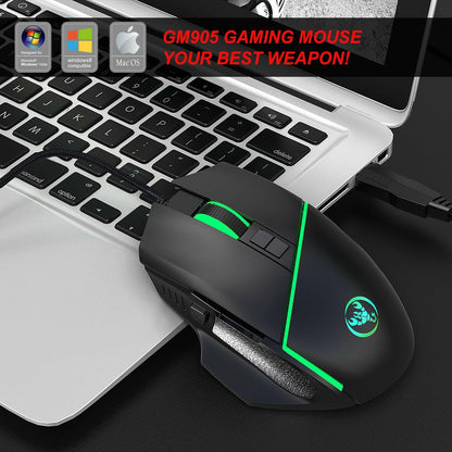 . A876 Gaming Mouse – 6400 DPI, 7-Color Synchronized Lighting - GoTypical